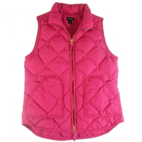 J. Crew Jackets & Blazers - J. Crew Bright Hot Pink Quilt Puff Vest